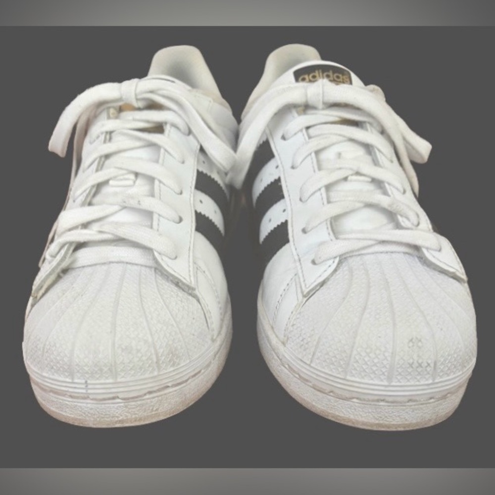 adidas Superstar wht w blk strp unisex snkrs MN 9.5 - 10 WM 11.5 PLEASE READ - Picture 8 of 12